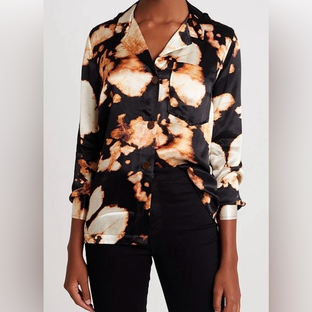 Topshop Black Blouse with Amber and Cream.